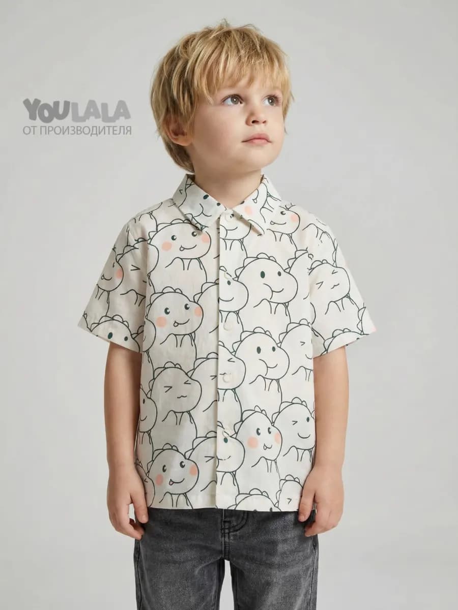 Рубашка с коротким рукавам на кнопках в садик