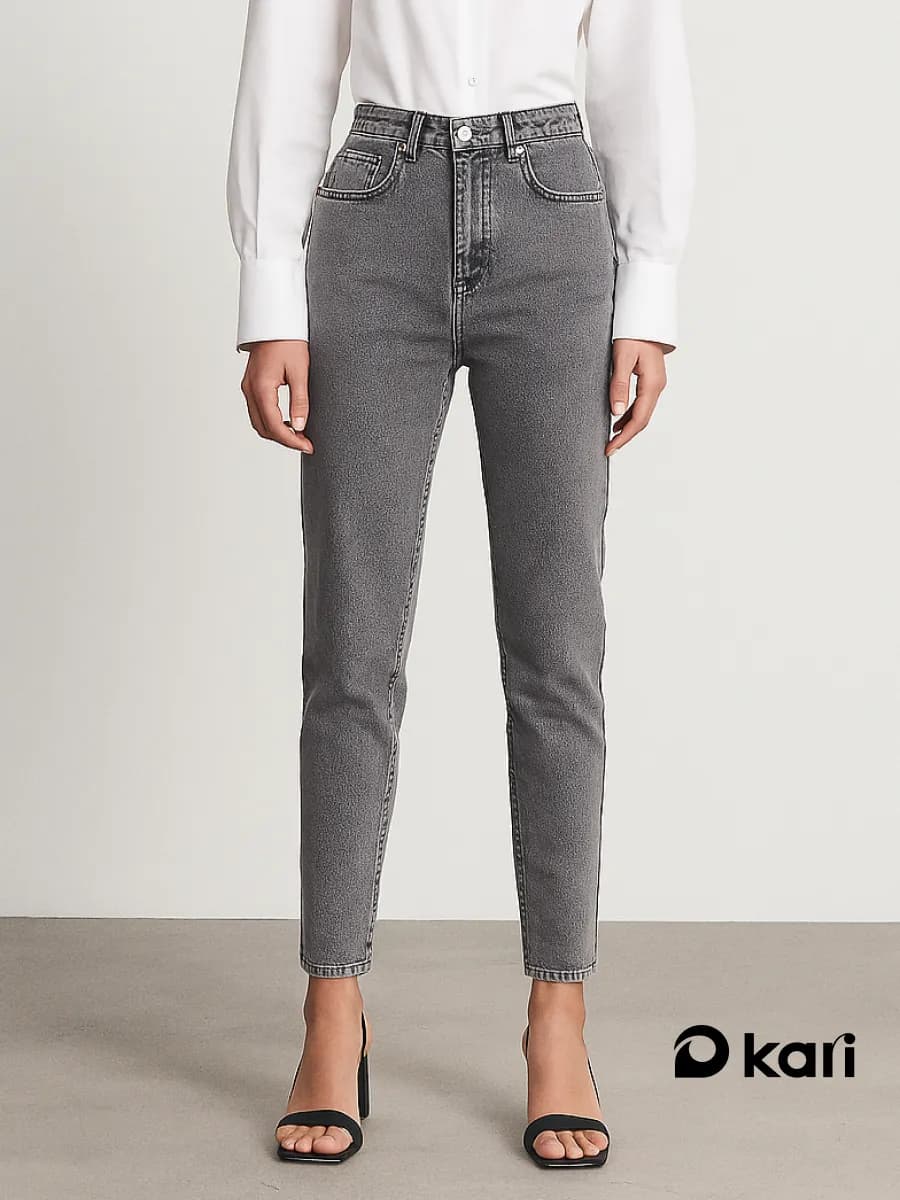 Джинсы женские прямые серые скинни