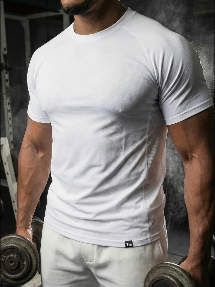 Футболка спортивная однотонная для тренировок