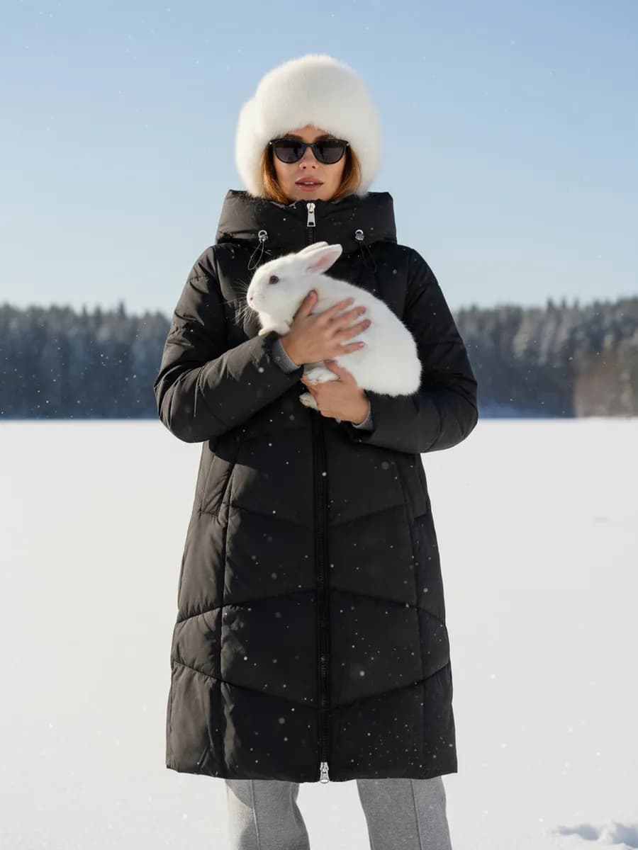 Пуховик зимний длинный куртка