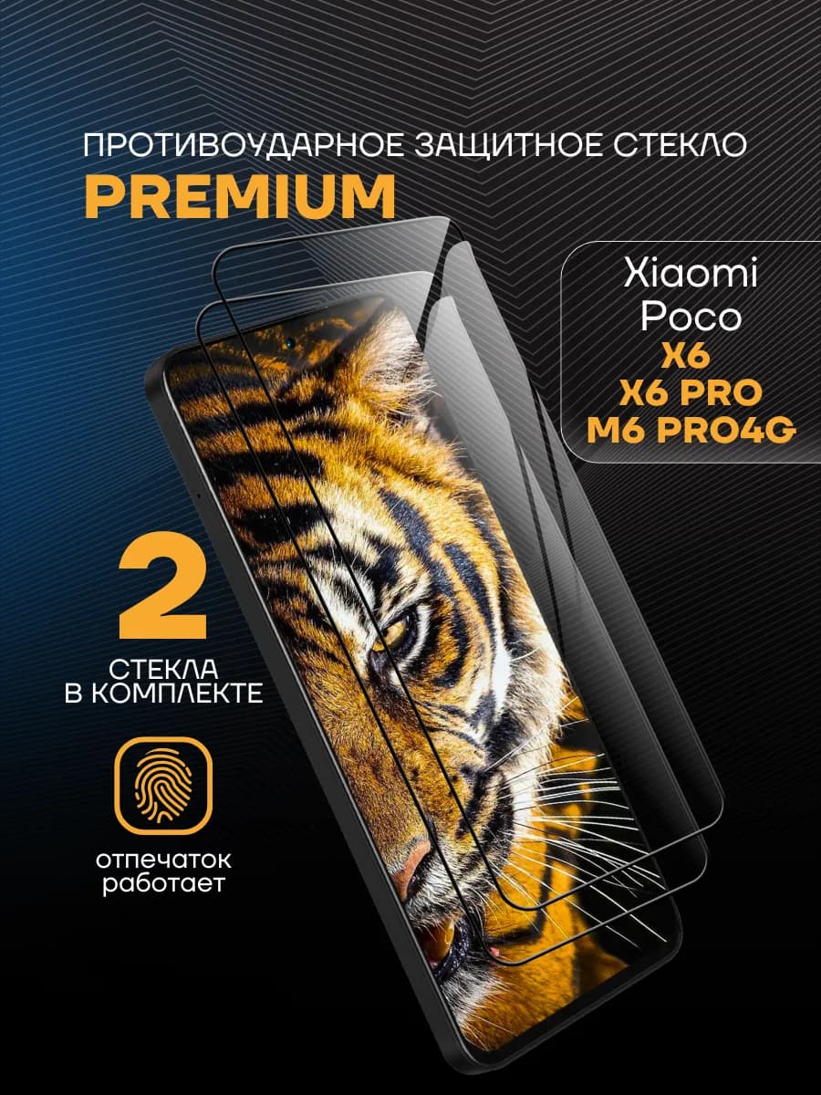 Защитное стекло Premium на Xiaomi Poco X6 X6 Pro M6 Pro 4G
