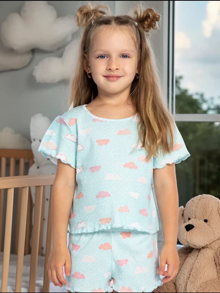 Пижама детская с футболкой и шортами