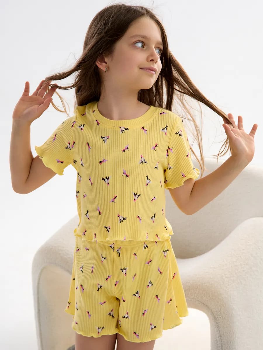 Пижама лапша домашняя с шортами - фото 1