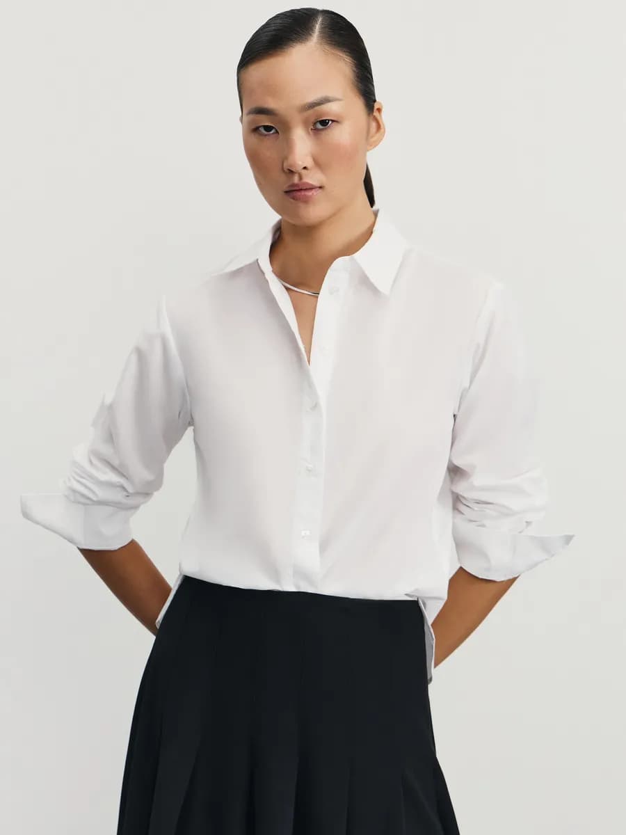 Блузка офисная школьная с длинным рукавом