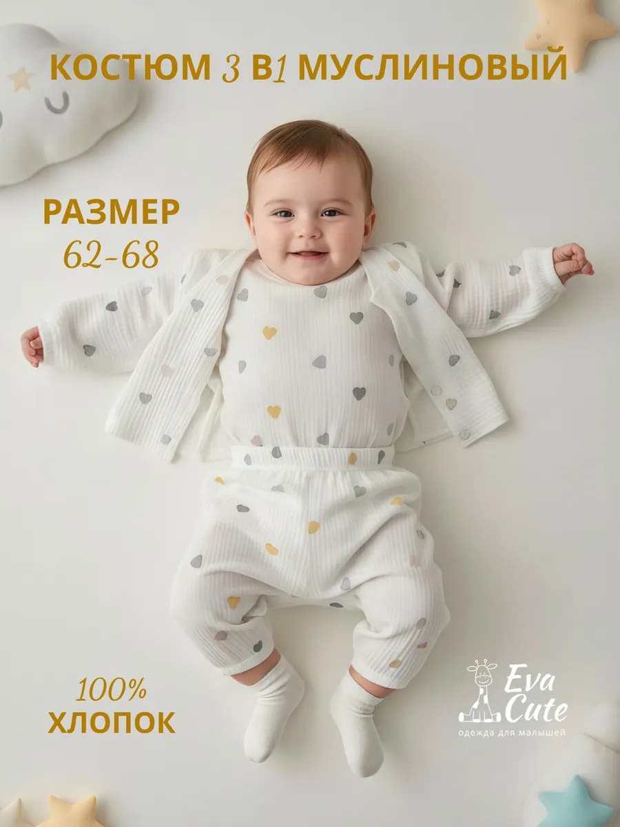 Комплект одежды нательный для новорожденного