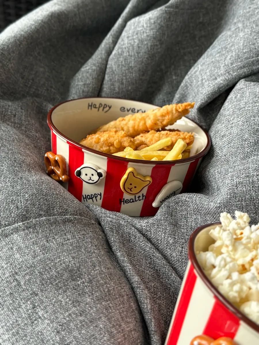 Тарелка в полоску "Happy"