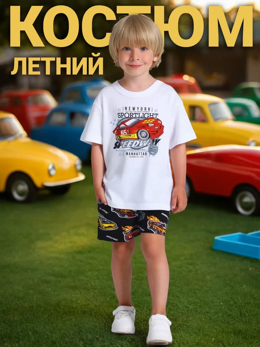 Костюм для мальчика в садик футболка и шорты