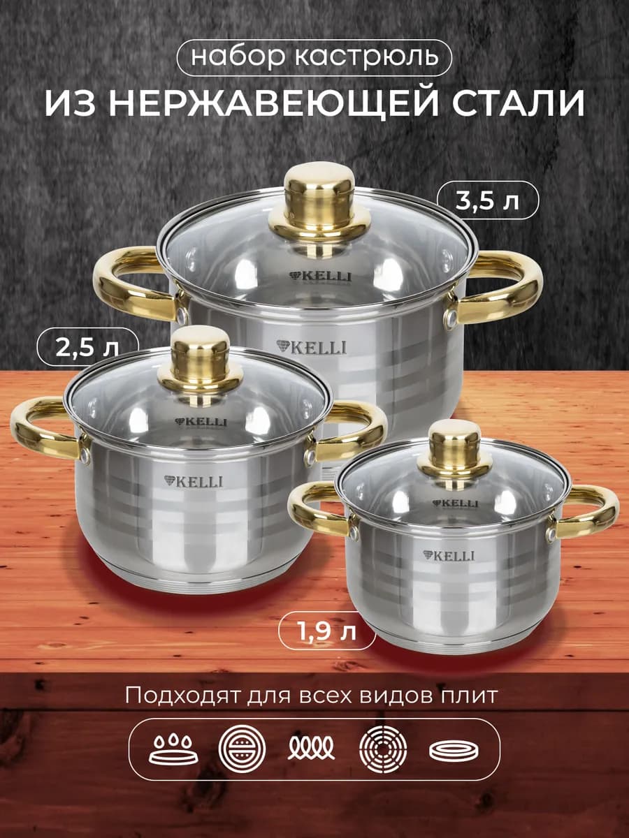 Набор кастрюль с крышками