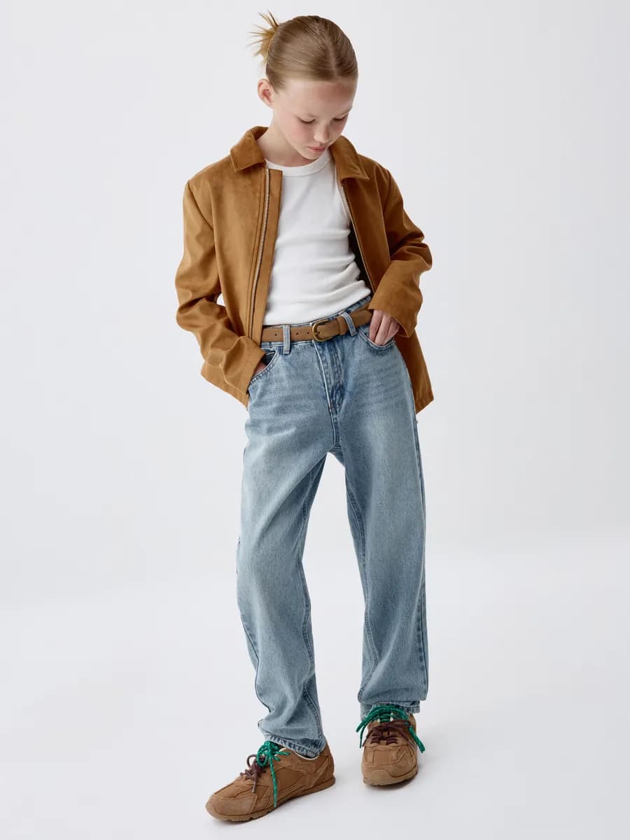 Джинсы мом базовые свободные