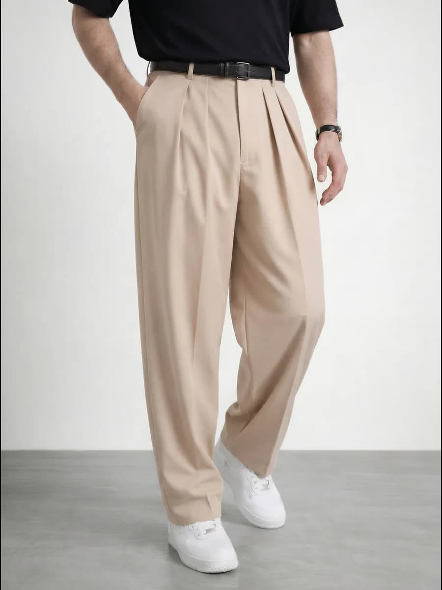 Брюки широкие на резинке