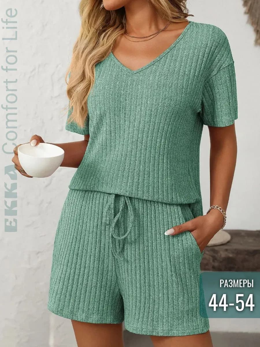 Домашний костюм пижама с шортами