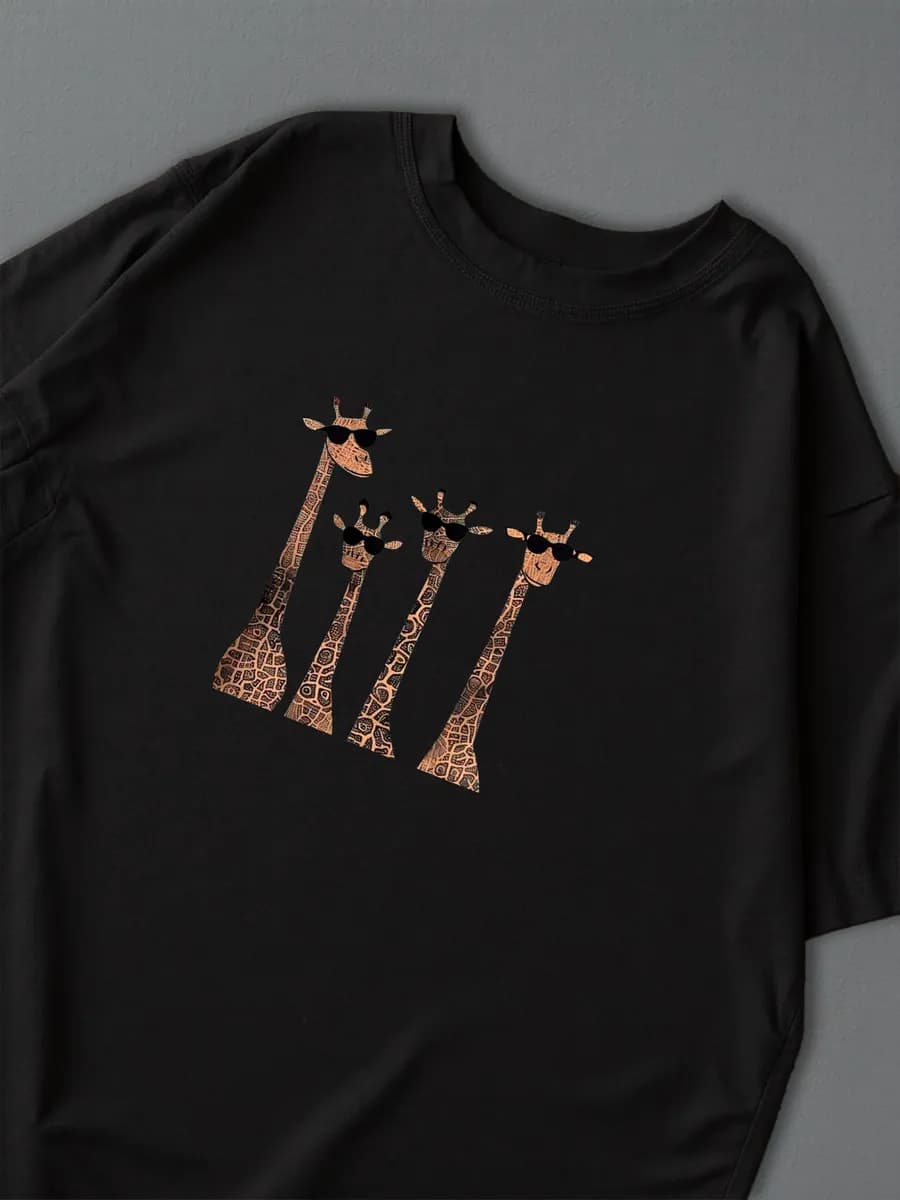 Футболка базовая с принтом жирафа