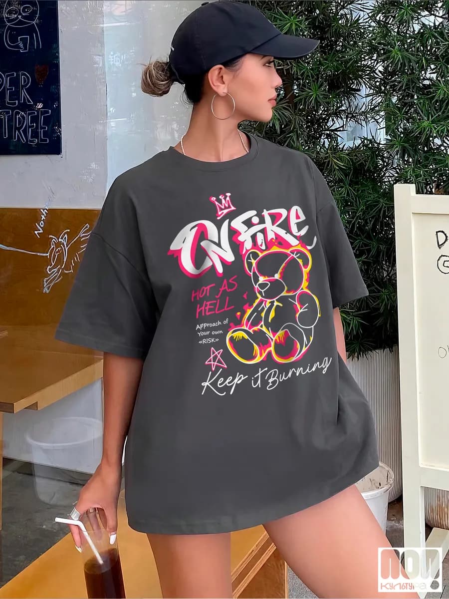 Футболка oversize с принтом Teddy