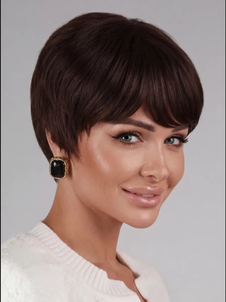 Парик короткий с челкой как натуральный