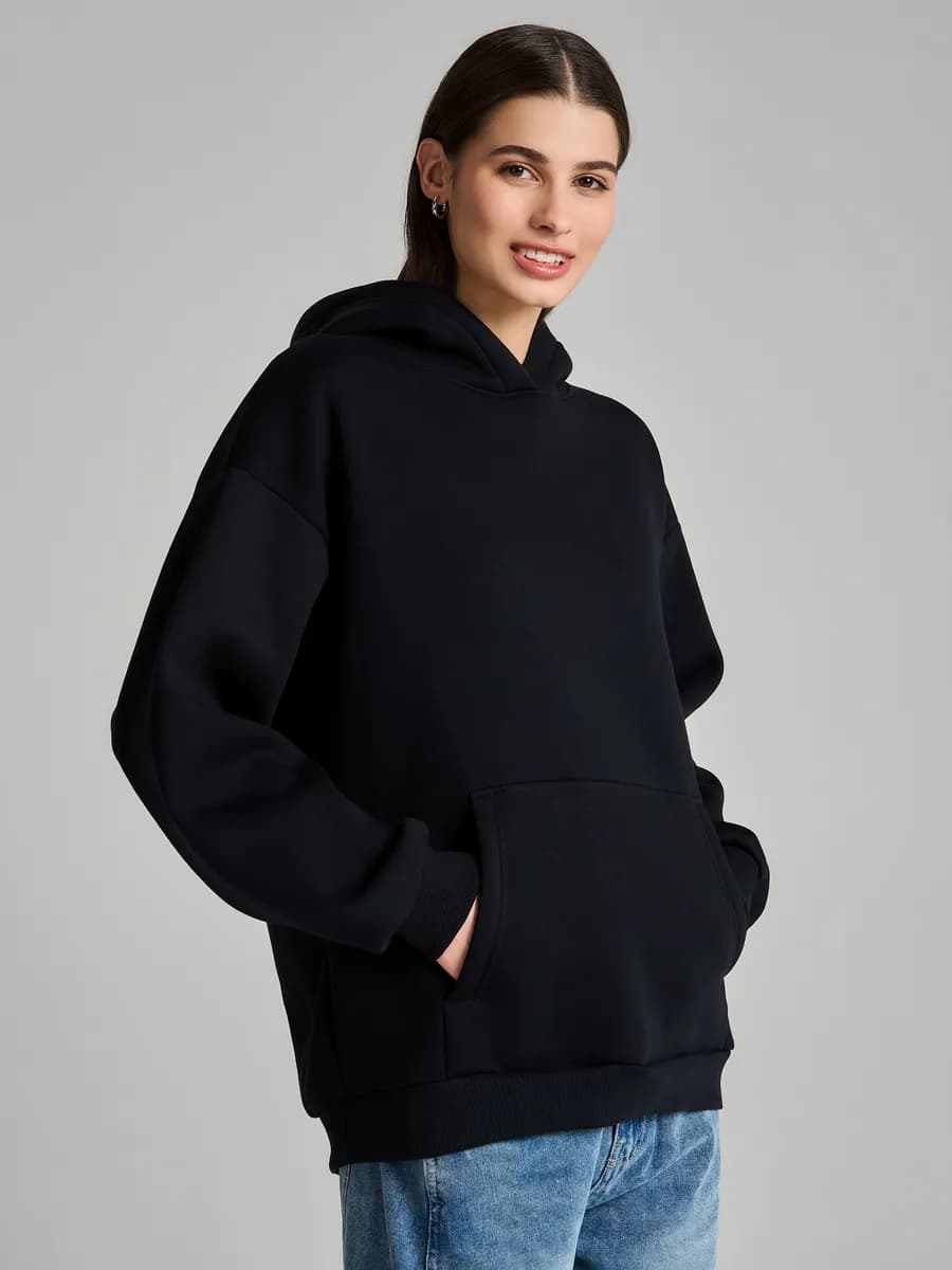 Худи оверсайз с капюшоном и начесом - фото 1