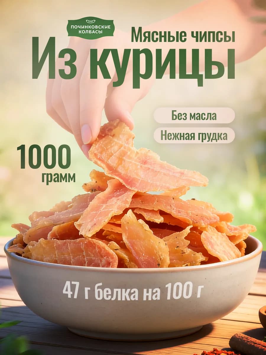 Мясные чипсы из курицы снеки 1000 г