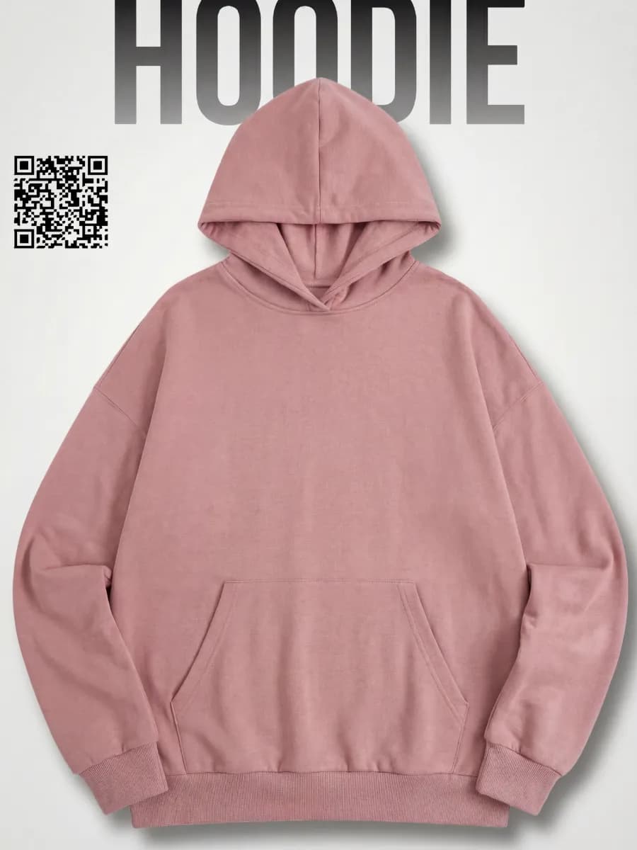 Худи оверсайз с капюшоном без начеса