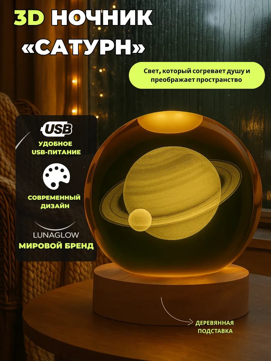 Ночник светильник Сатурн USB