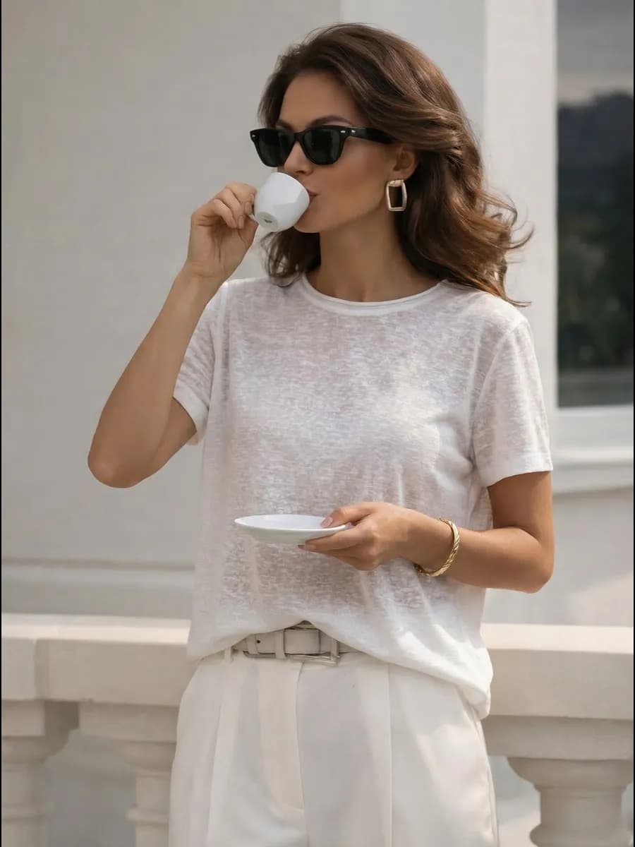 Футболка полупрозрачная нарядная