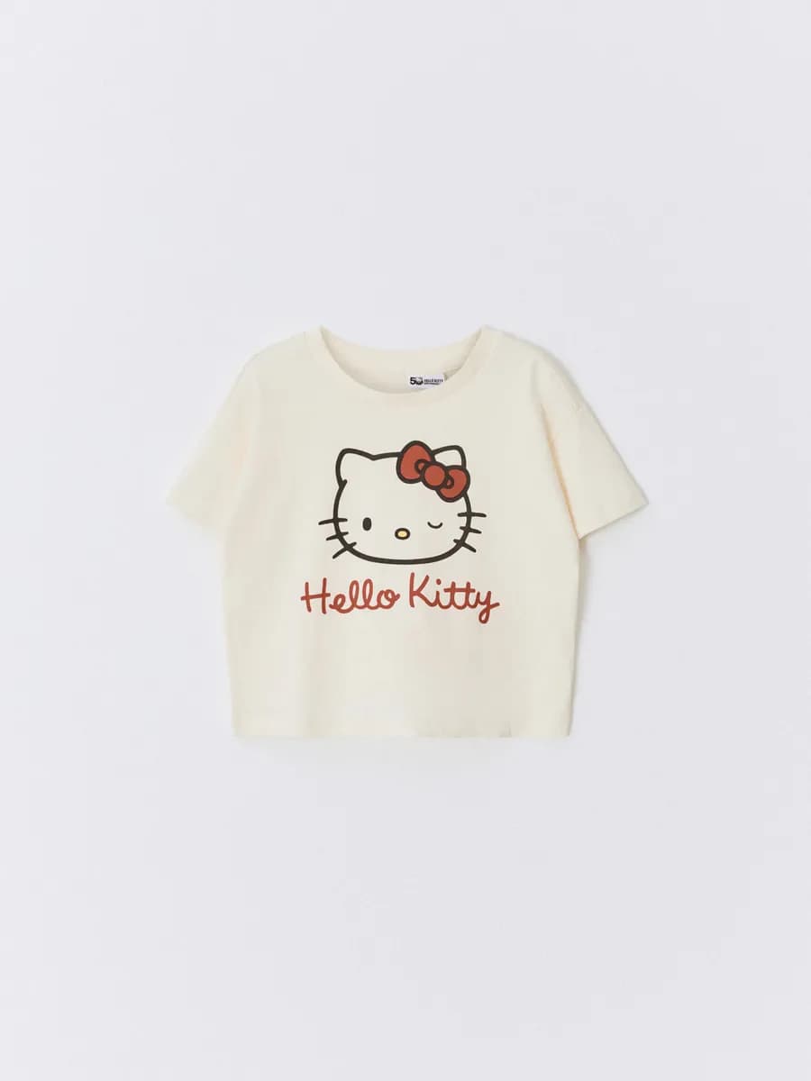 Пижамная футболка домашняя хлопковая с принтом Hello Kitty