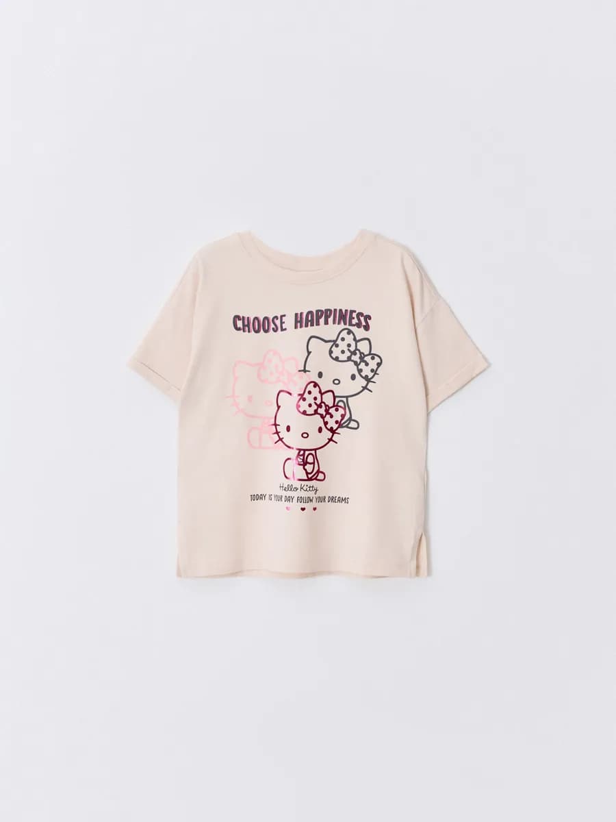 Футболка для девочки оверсайз с принтом Hello Kitty