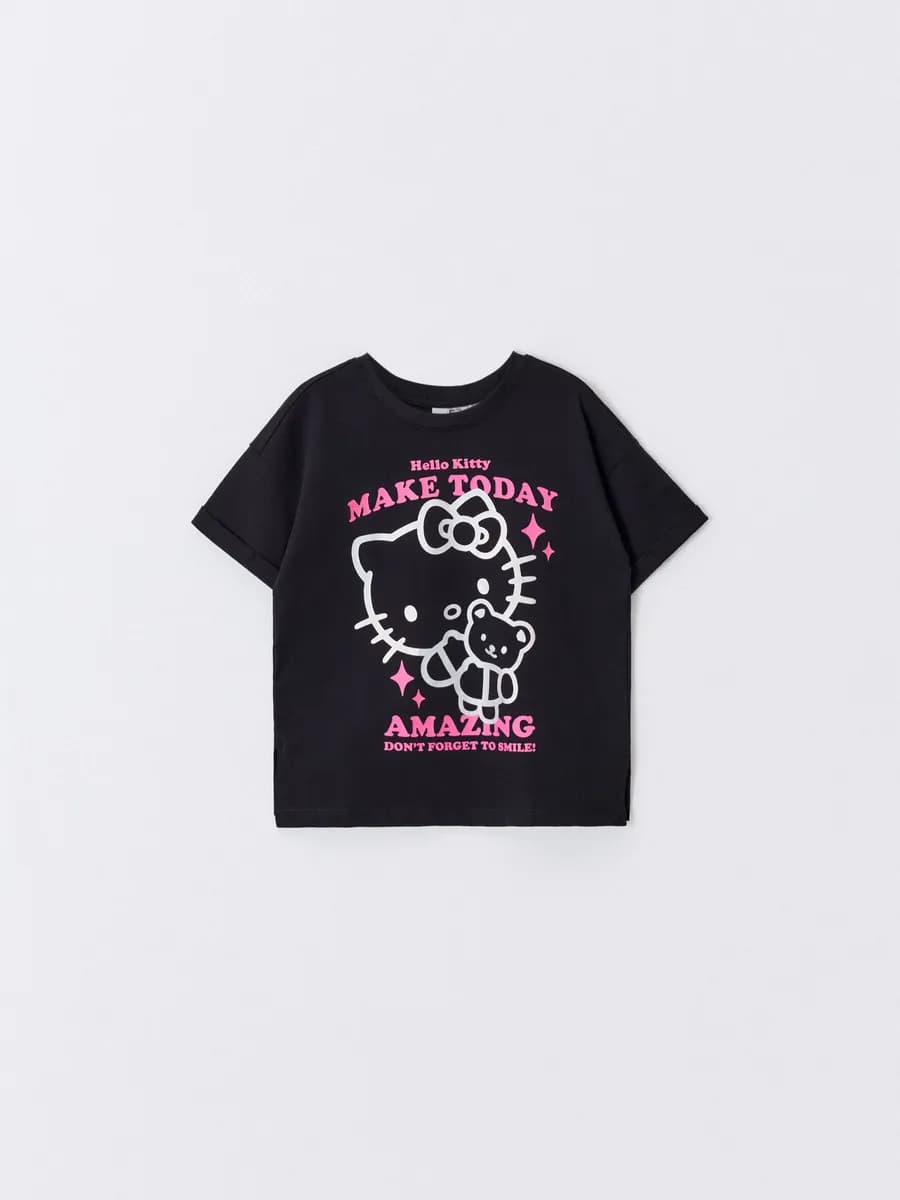Футболка для девочки оверсайз с принтом Hello Kitty
