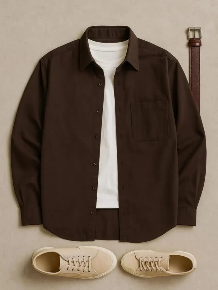 Рубашка оверсайз с длинным рукавом