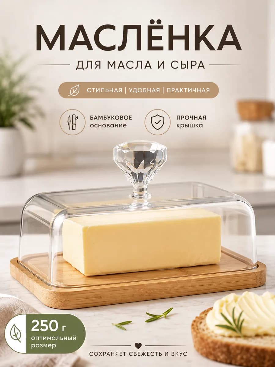 Масленка для сливочного масла с крышкой