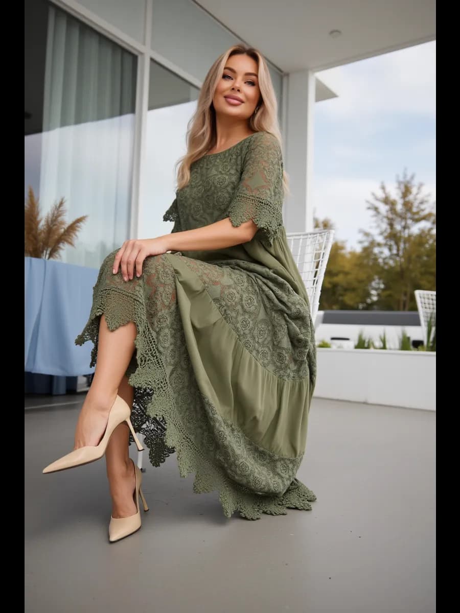 Кружевное платье больших размеров