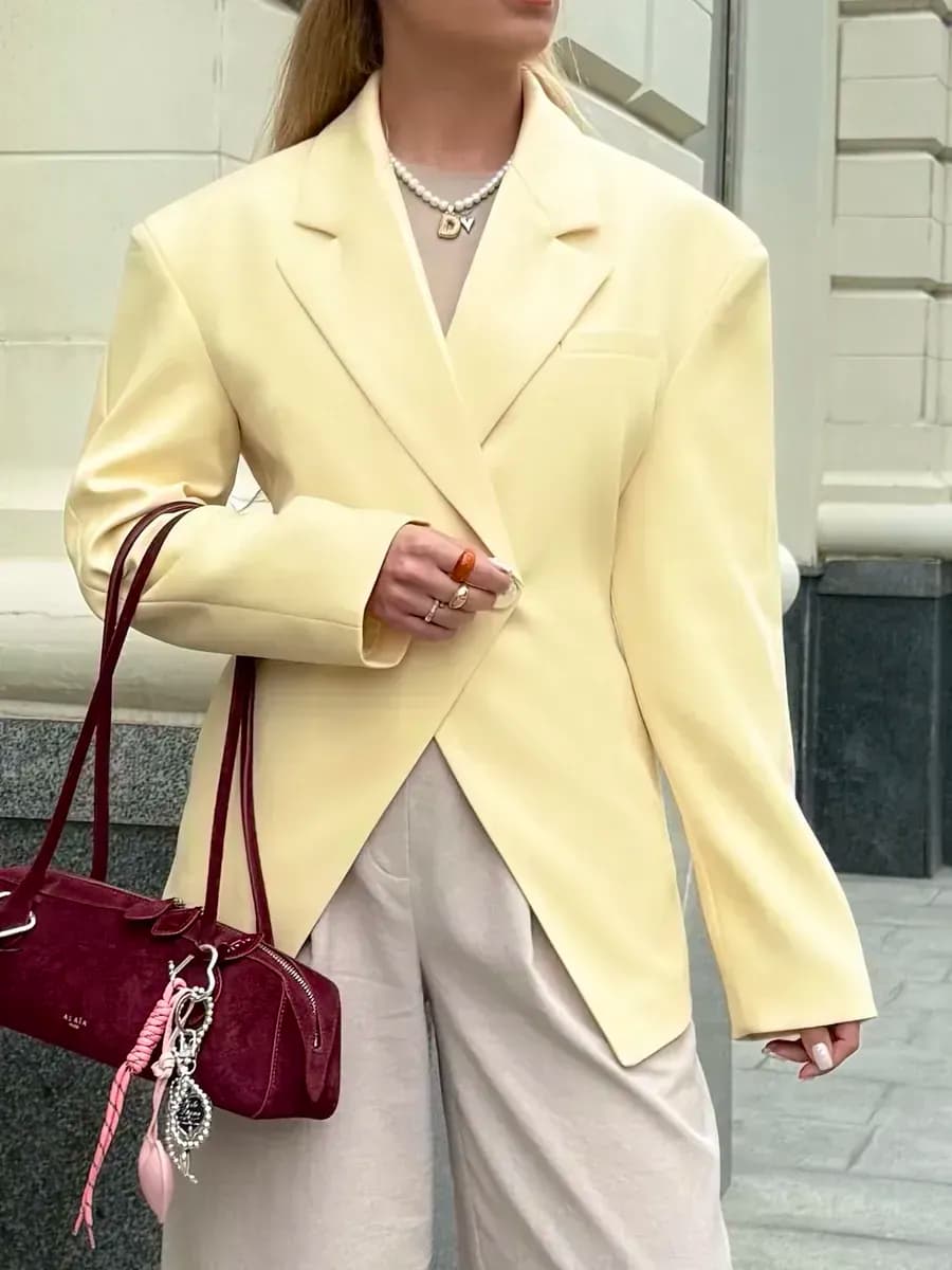 Пиджак оверсайз приталенный жакет удлиненный блейзер