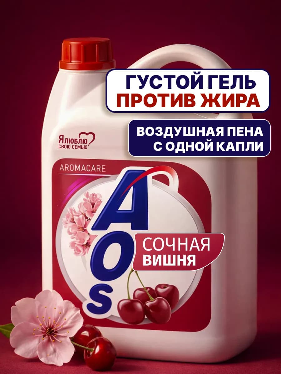 Средство для мытья посуды АОС Сочная вишня