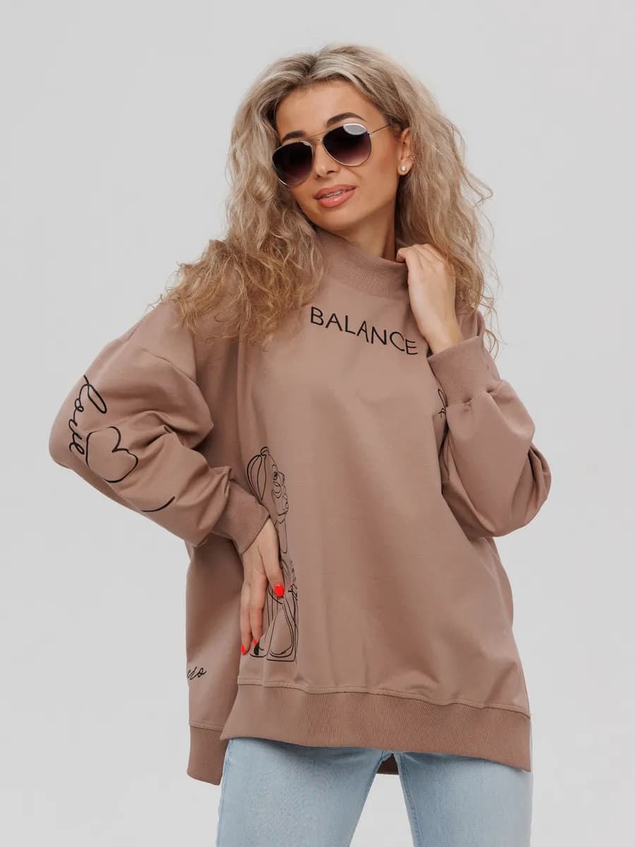 Свитшот оверсайз базовый без начеса