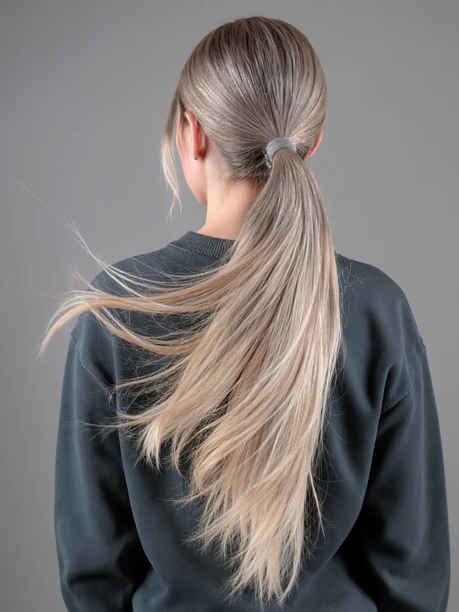 Хвост на резинке накладной для волос