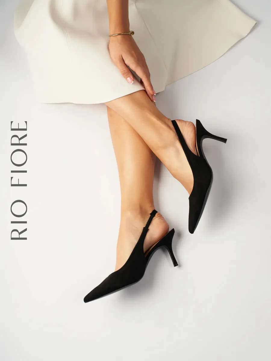 Туфли на каблуке шпильке слингбэки вечерние