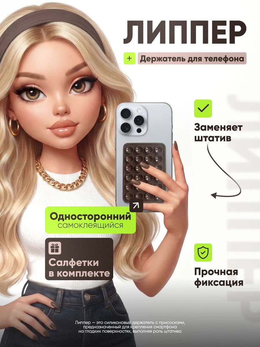 Липпер для телефона присоска липучка