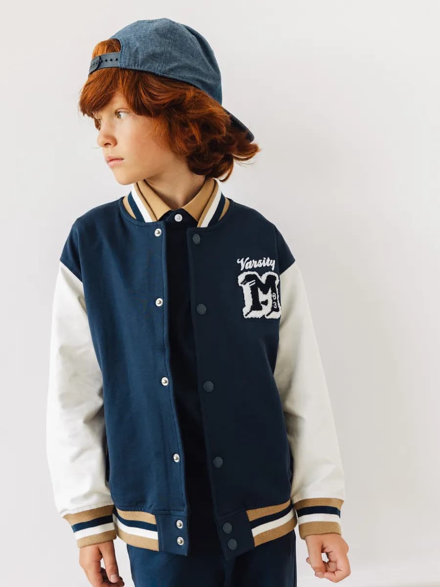 Толстовка бомбер школьный на кнопках