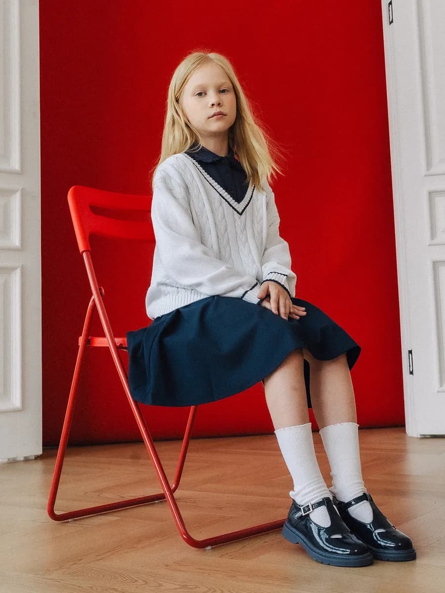 Свитер школьный вязаный джемпер