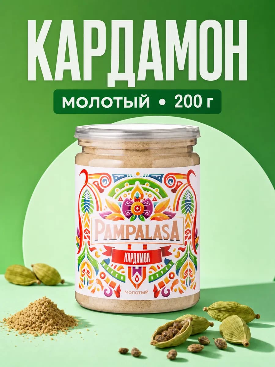 Кардамон молотый, натуральный, 200 грамм