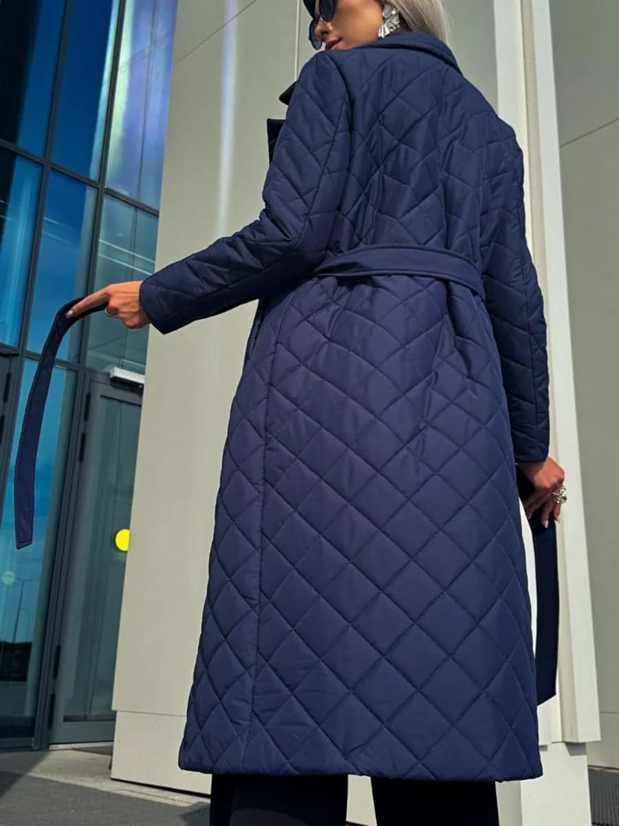 Пальто демисезонное стеганое длинное