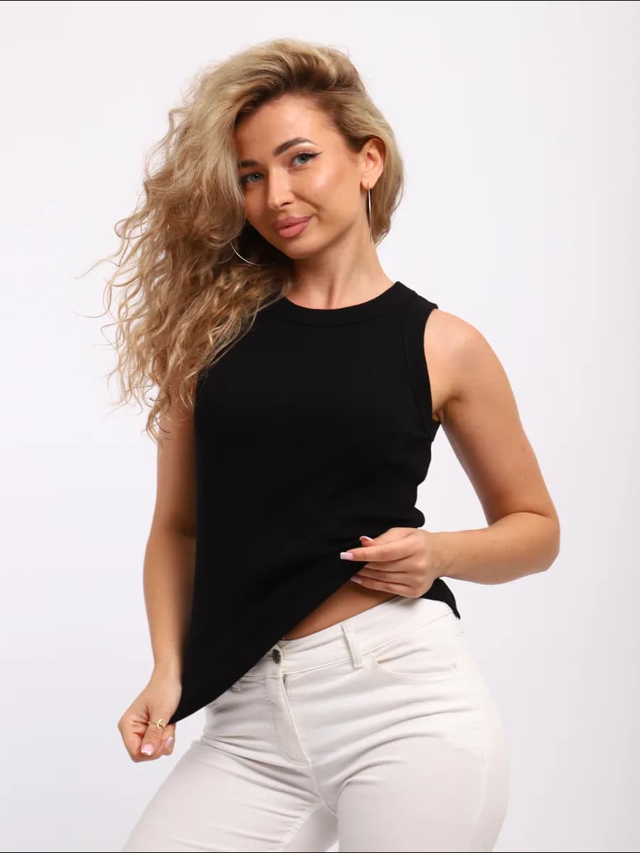 Майка базовая спортивная в рубчик