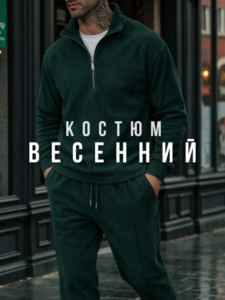 Костюм спортивный вельветовый полузамок с брюками