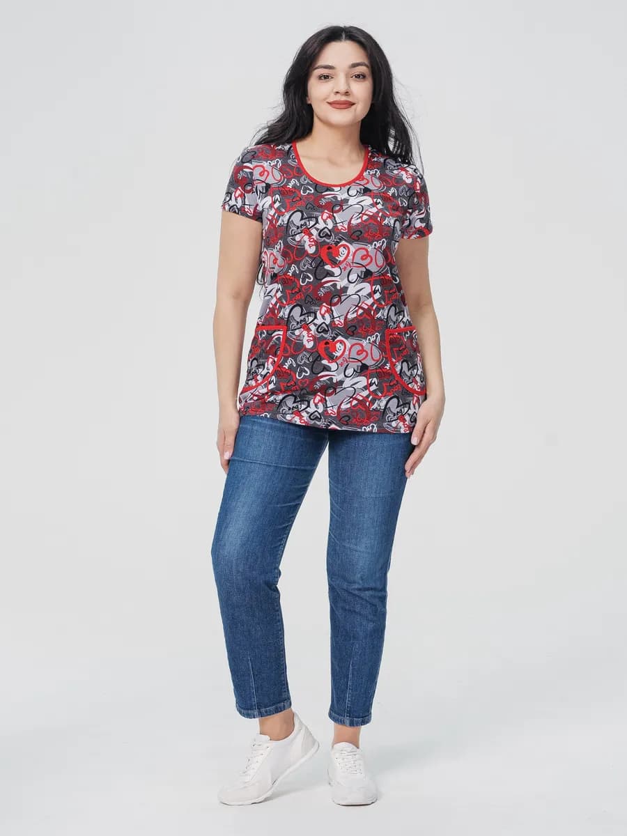 Футболка домашняя с карманами хлопок