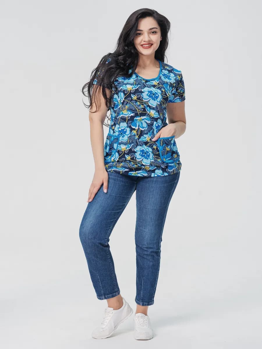 Футболка домашняя с карманами хлопок