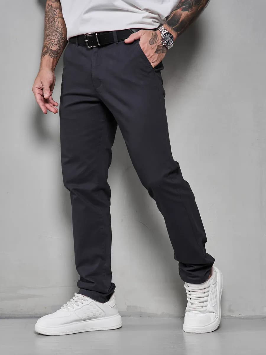 Брюки классические зауженные плотные - фото 1