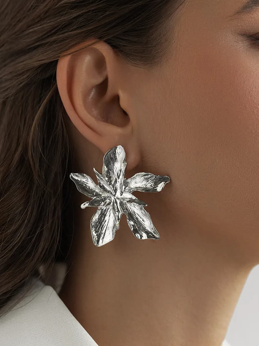 Серьги крупные цветы бижутерия