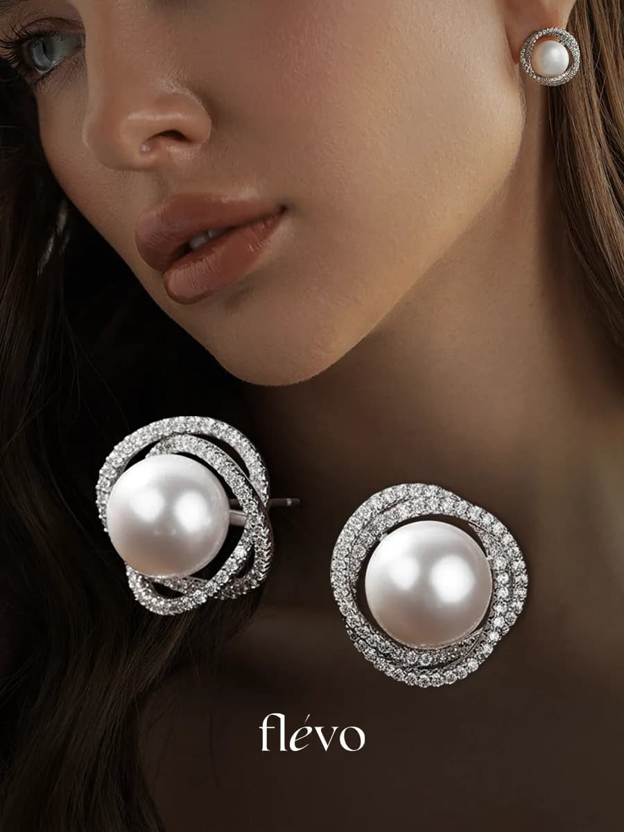 Серьги гвоздики жемчуг бижутерия old money