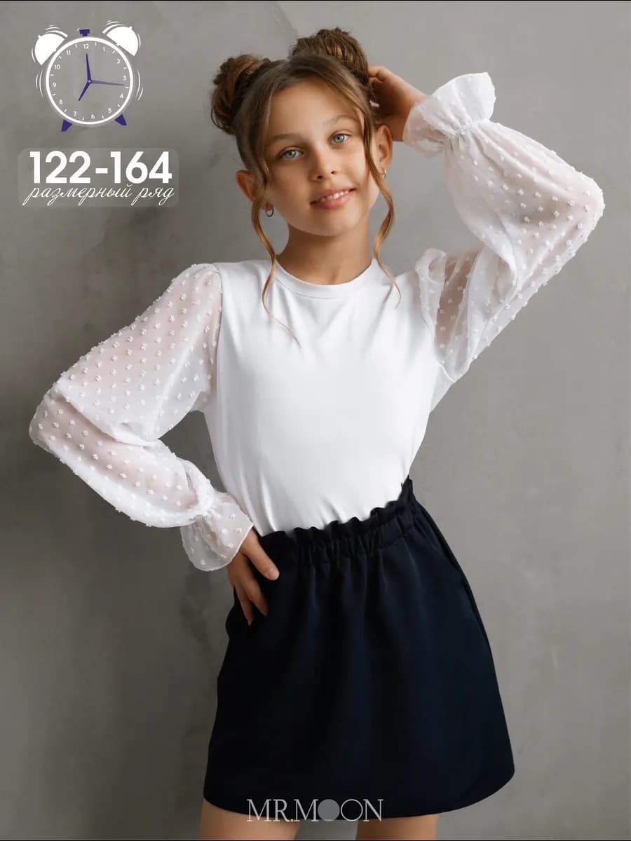 Блузка нарядная водолазка школьная