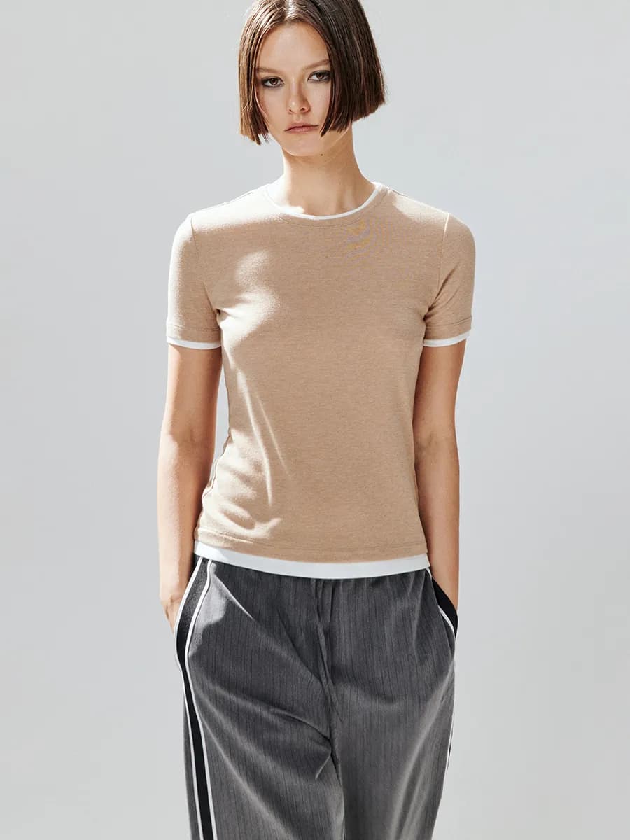 Футболка базовая с имитацией второго слоя