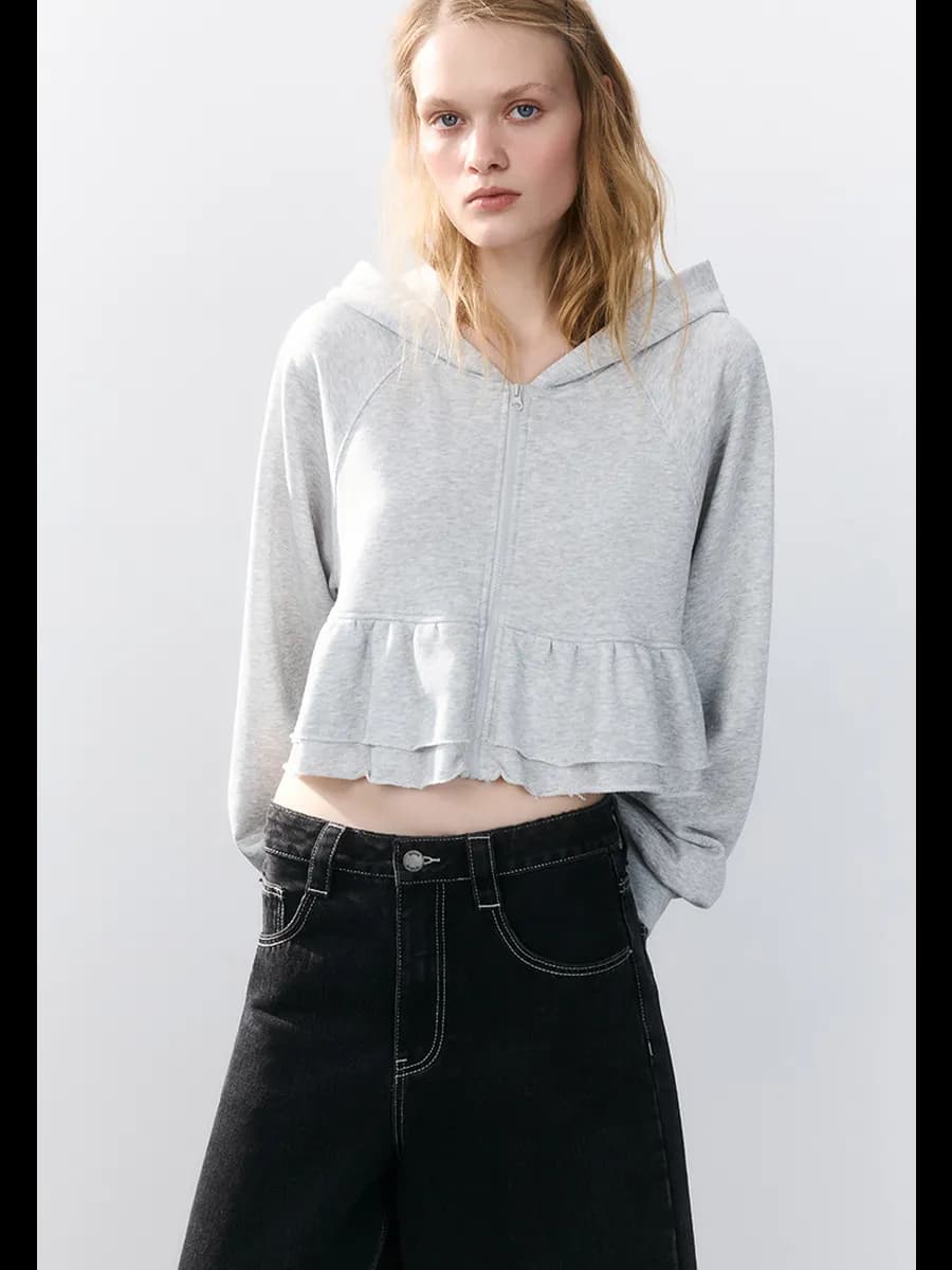 Худи-зипка укороченная с оборками