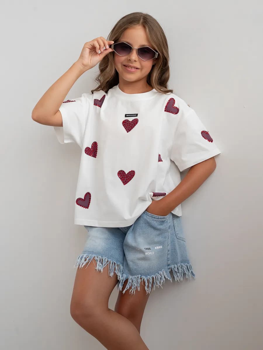 Футболка оверсайз для подростка нарядная y2k